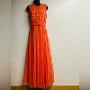 Vintage Jack Bryan Formal Orange Dress